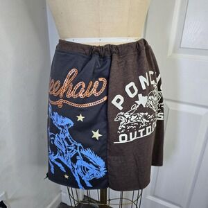 Upcycled t-skirt Wrangler, Rodeo, Yee Haw.  Streetwear. One of a Kind.  Womens‎